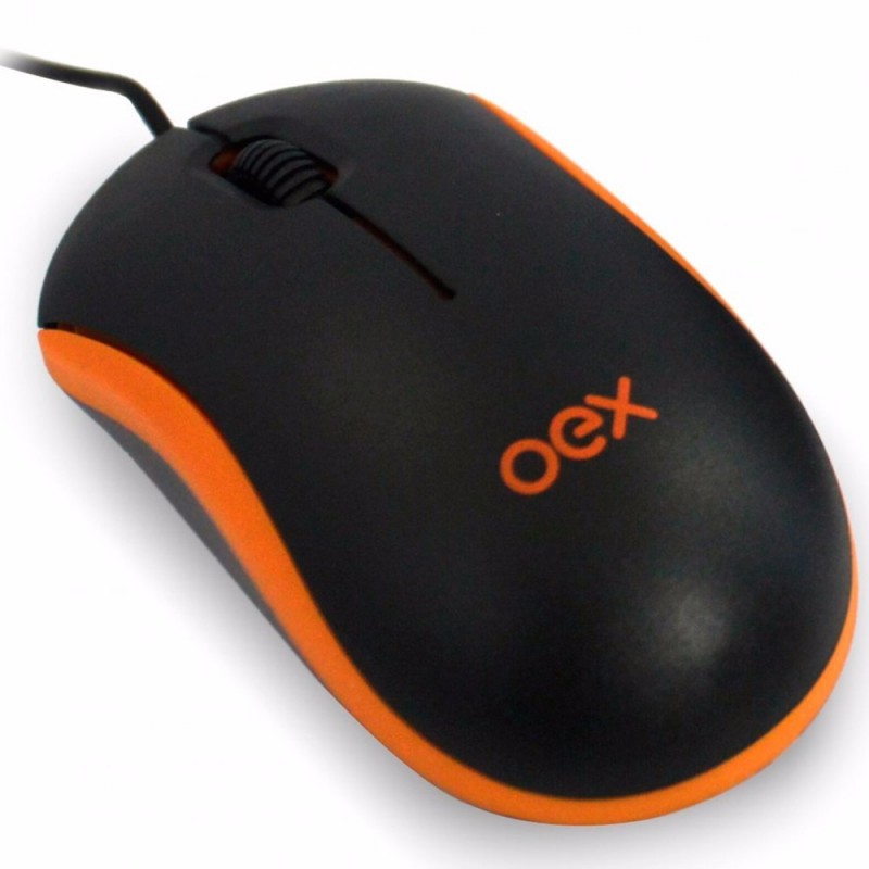 MOUSE USB PRETO/LARANJA     (MS103)