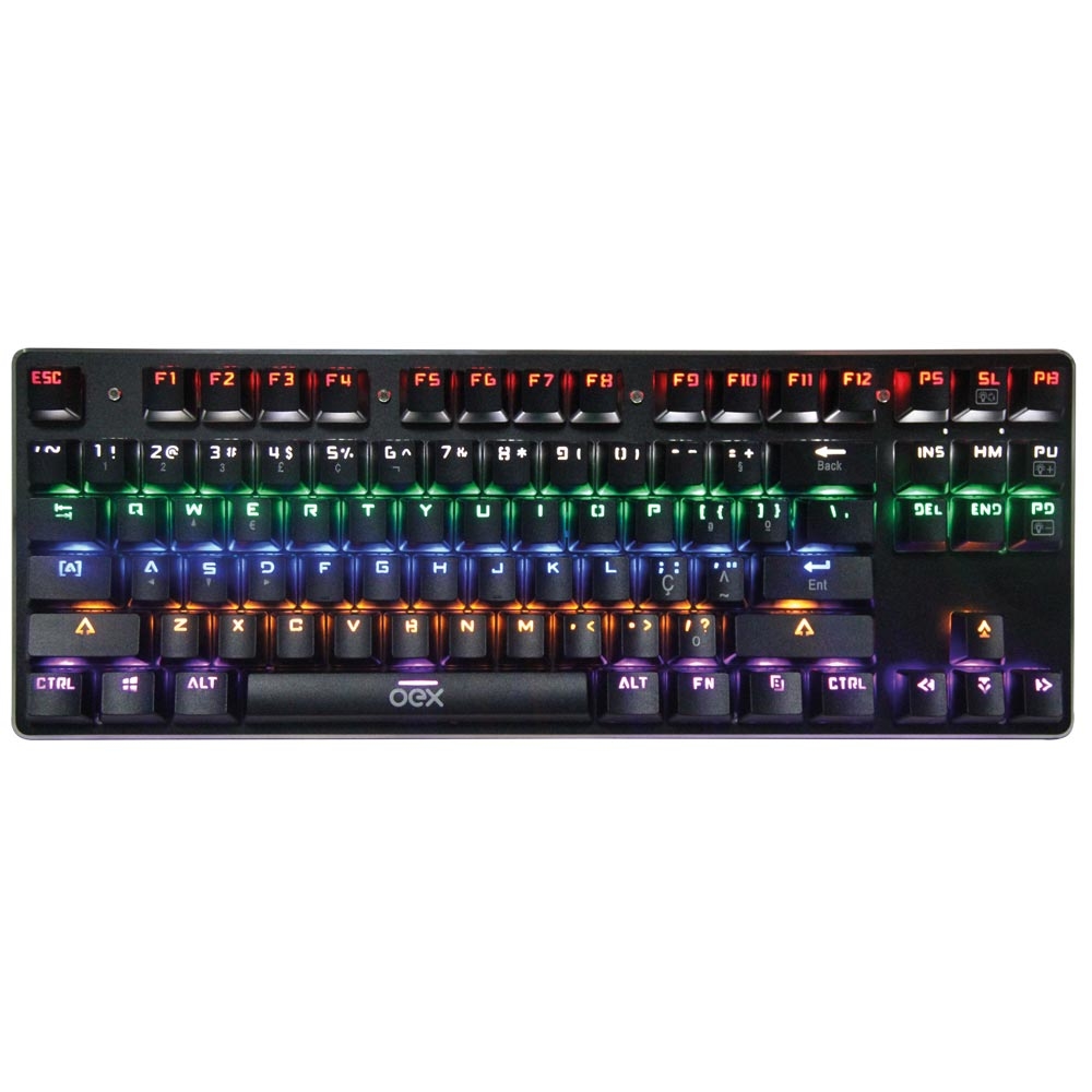 TECLADO MECANICO GAMER OEX SPECTRUM COM LED TC602