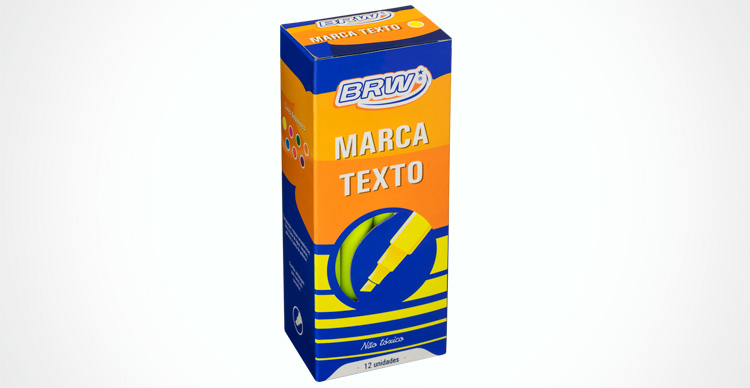 CANETA MARCA TEXTO AMARELA CX C/12 UNI CA2001 BRW