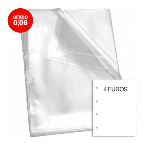 ENVELOPE PLASTICO FINO OFICIO 240X330MM 4 FUROS PCT C/100 UNI 5070-100 DAC