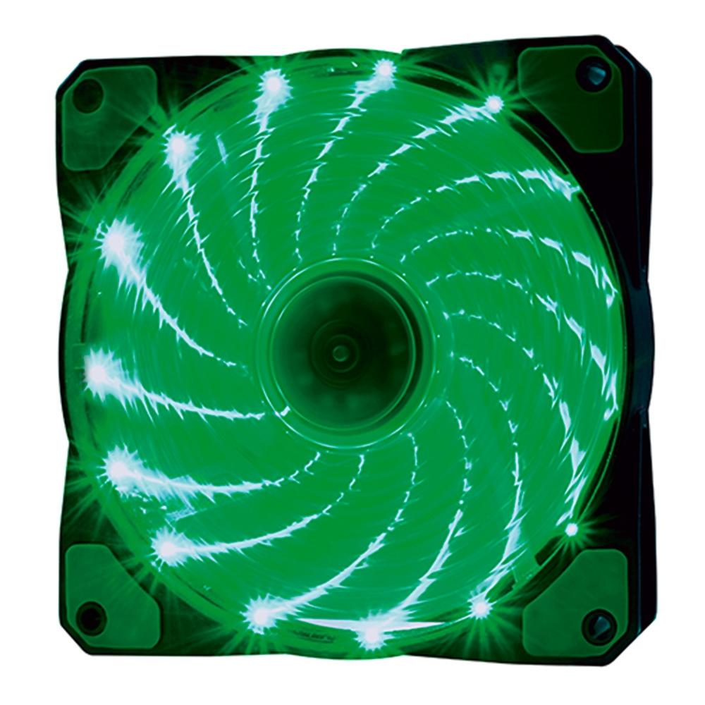 COOLER P/GABINETE F20 15 LED VERDE 12CM