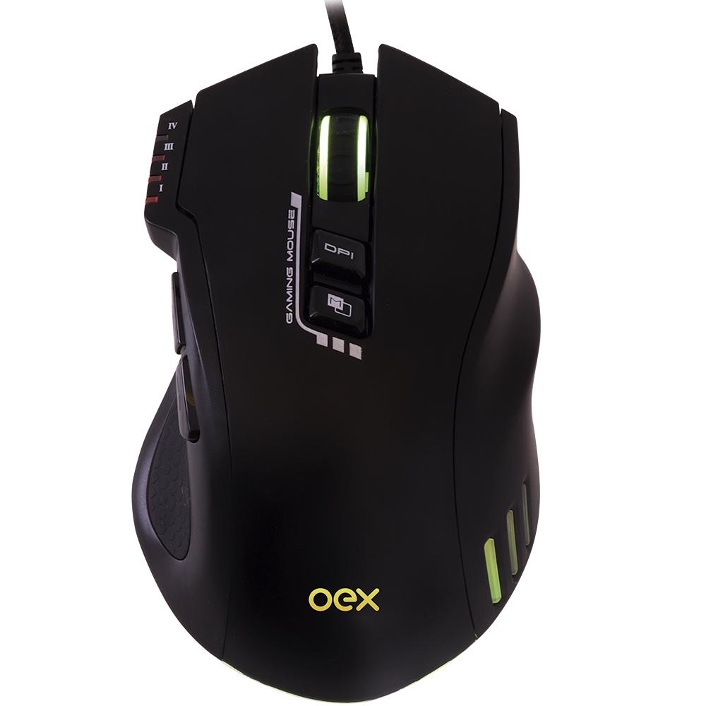 MOUSE USB GAMER OEX WEAPON|RGB|8 BOTOES|4000DPI (MS317)