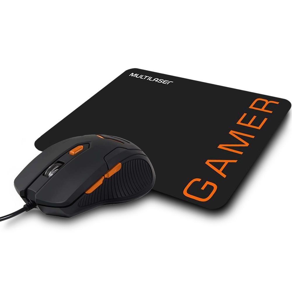 MOUSE GAMER 3200DPI 6 BOTOES PRETO/LARANJA (MO274)