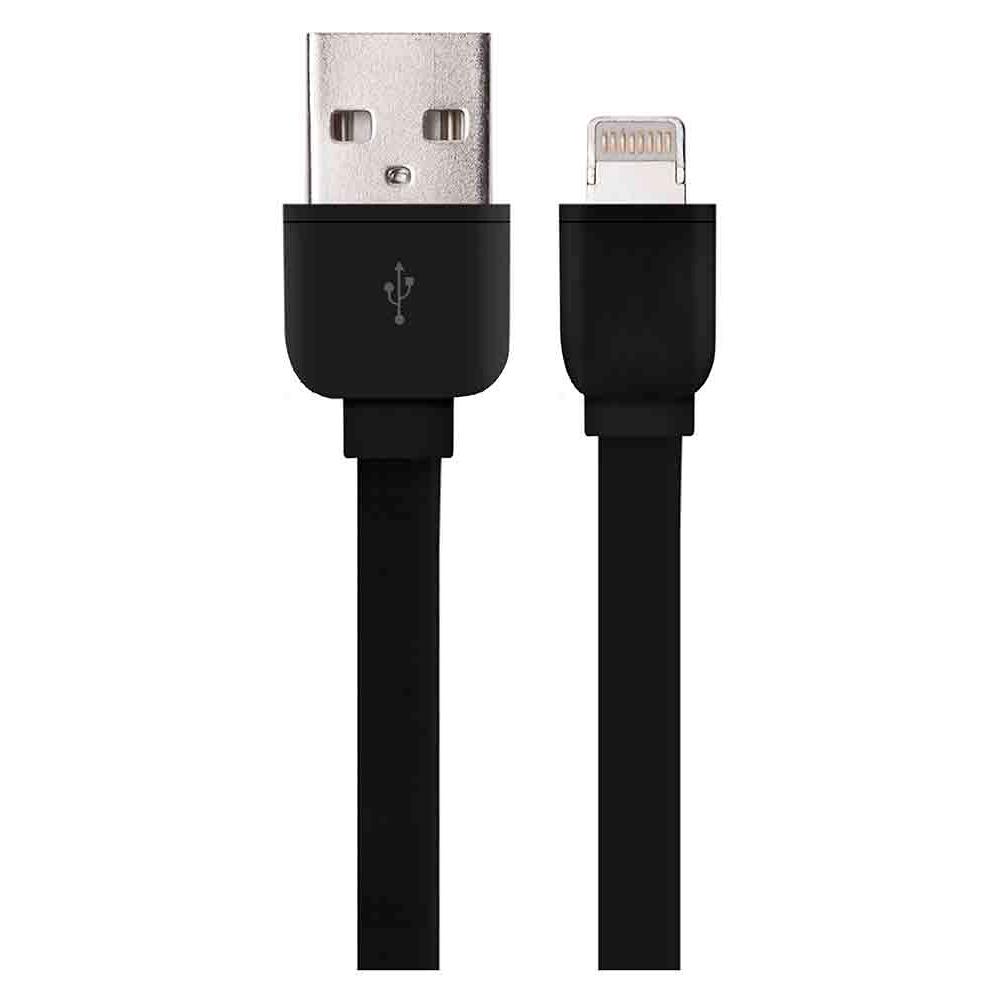 CABO DE DADOS FLAT X LIGHTNING PARA IPHONE MULTILASER, 1 METRO, PRETO (WI327)