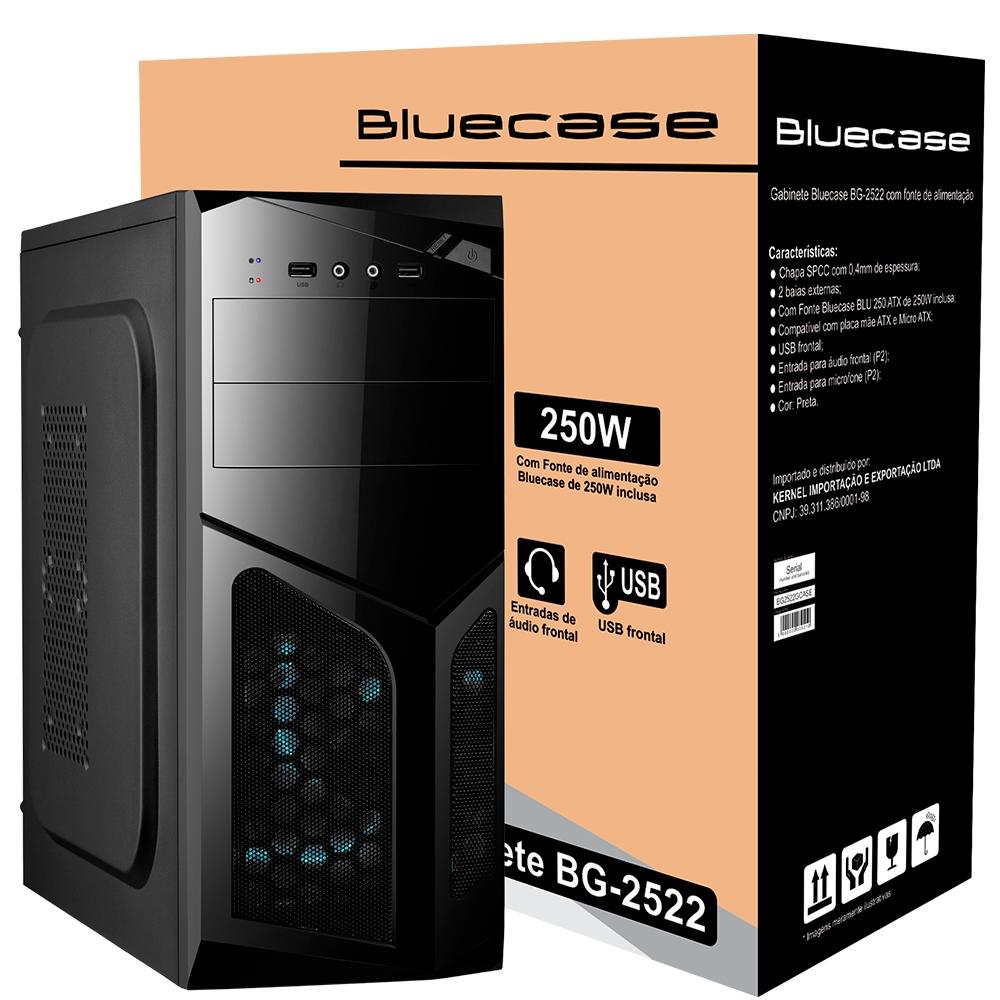 GABINETE GAMER C/ FONTE 230W BLUECASE BG-2522 - BG2522GCASE