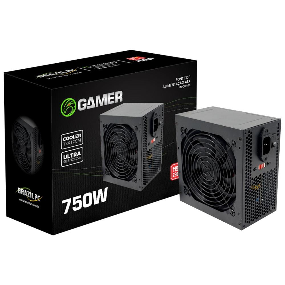 FONTE ATX  750W BRAZILPC BPC/7400-B S/CABO