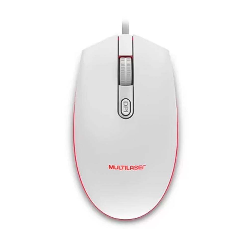 MOUSE USB GAMER LED 7 CORES 2400DPI BRANCO (MO299)