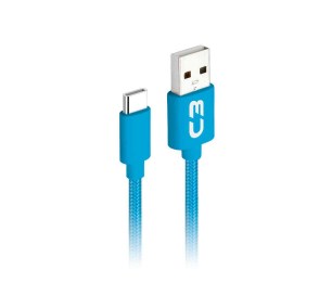 CABO DE DADOS USB TYPE-C 2.0 AM 1M AZUL CB-C11BLX C3 PLUS