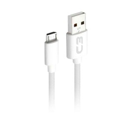 CABO DE DADOS MICRO USB  2.0 AM 1M BRANCO CB-M11WHX C3 PLUS