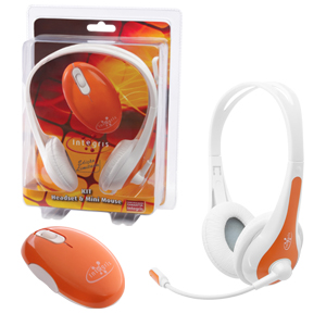 HEADSET C/ MOUSE LARANJA  F151A