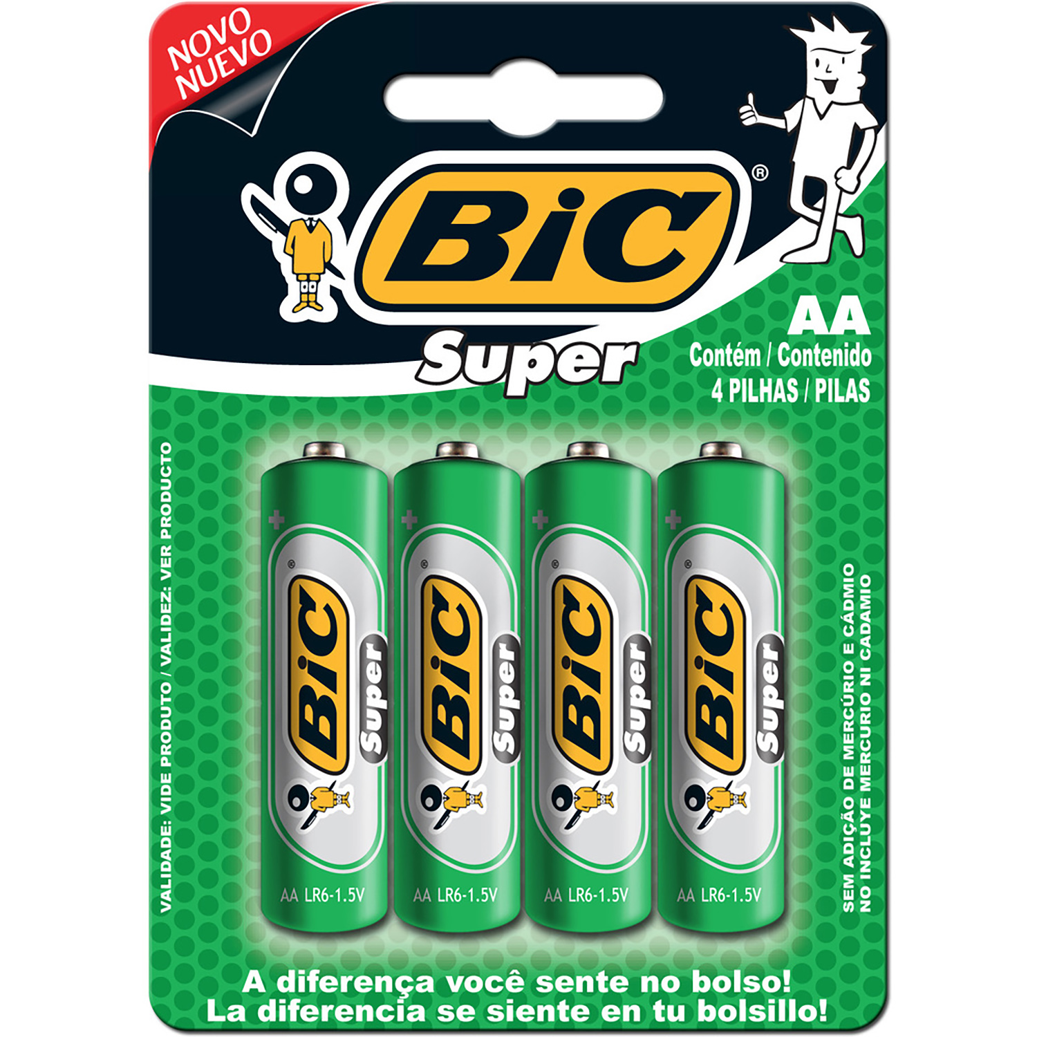 PILHAS BIC COMUM AA PEQUENA (4X1)