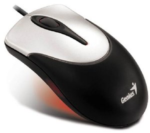 MOUSE USB GENIUS NS-100 PRETO COM PRATA